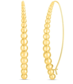 ROBERTO COIN 18K Yellow Designer Gold Graduated Bead Threader Earrings