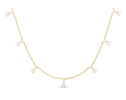 ROBERTO COIN 18K Yellow Gold Diamonds by the Inch Dangling 7 Station Necklace