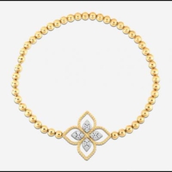 ROBERTO COIN 18K Yellow/White Principessa Diamond Stretch Bracelet