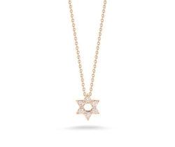 ROBERTO COIN 18K Rose Gold Tiny Treasures Diamond Star Of David Necklace