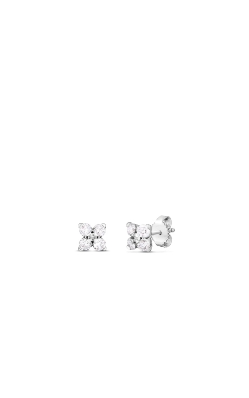 ROBERTO COIN 18K White Gold Love in Verona Small Flower Diamond Stud Earrings