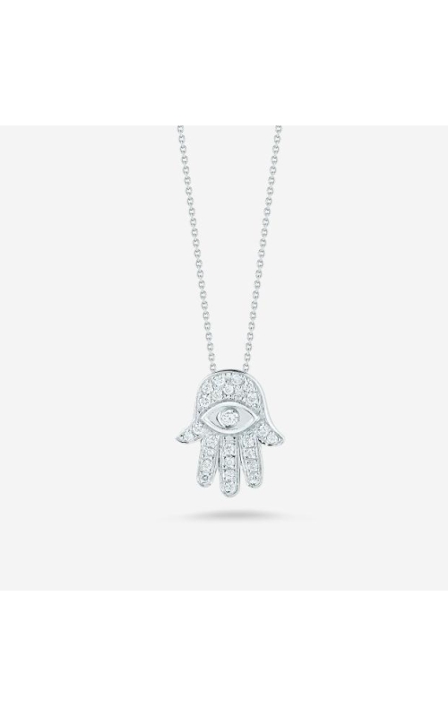 ROBERTO COIN 18K White Gold Tiny Treasures Diamond Hamsa Necklace