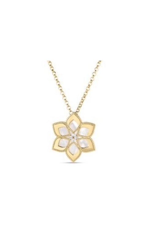 ROBERTO COIN 18K Yellow Gold Vernazza Diamond & Mother of Pearl Flower Long Necklace