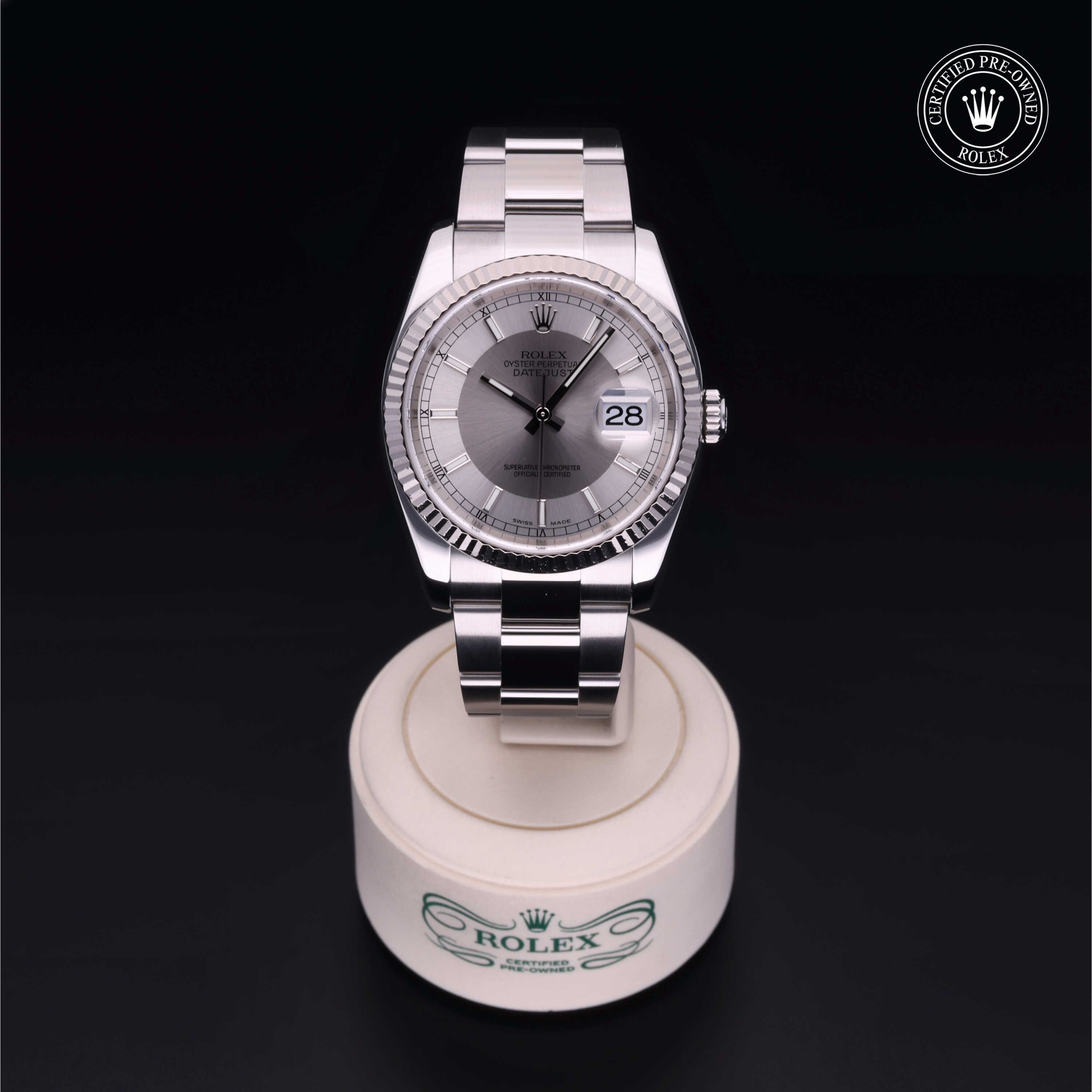 Rolex Datejust in Oystersteel and white gold M116234-0026 at Wilson & Son Jewelers