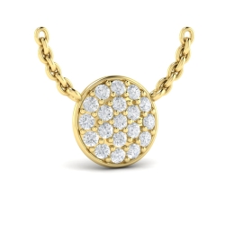VLORA Marisol Diamond Disc Pendant Necklace