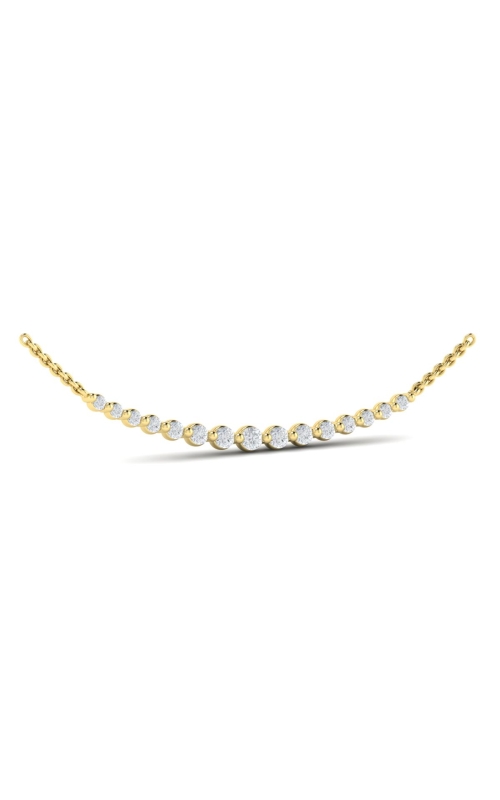 VLORA Adella Diamond Curved Bar Necklace