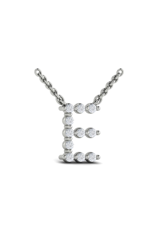 VLORA Amuleta Diamond Alphabet Pendant Necklace, E