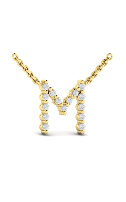 VLORA Amuleta Diamond Alphabet Pendant Necklace, M