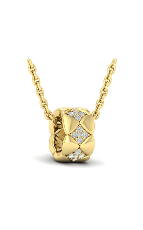 VLORA Estrella Diamond Cluster Barrel Pendant Necklace